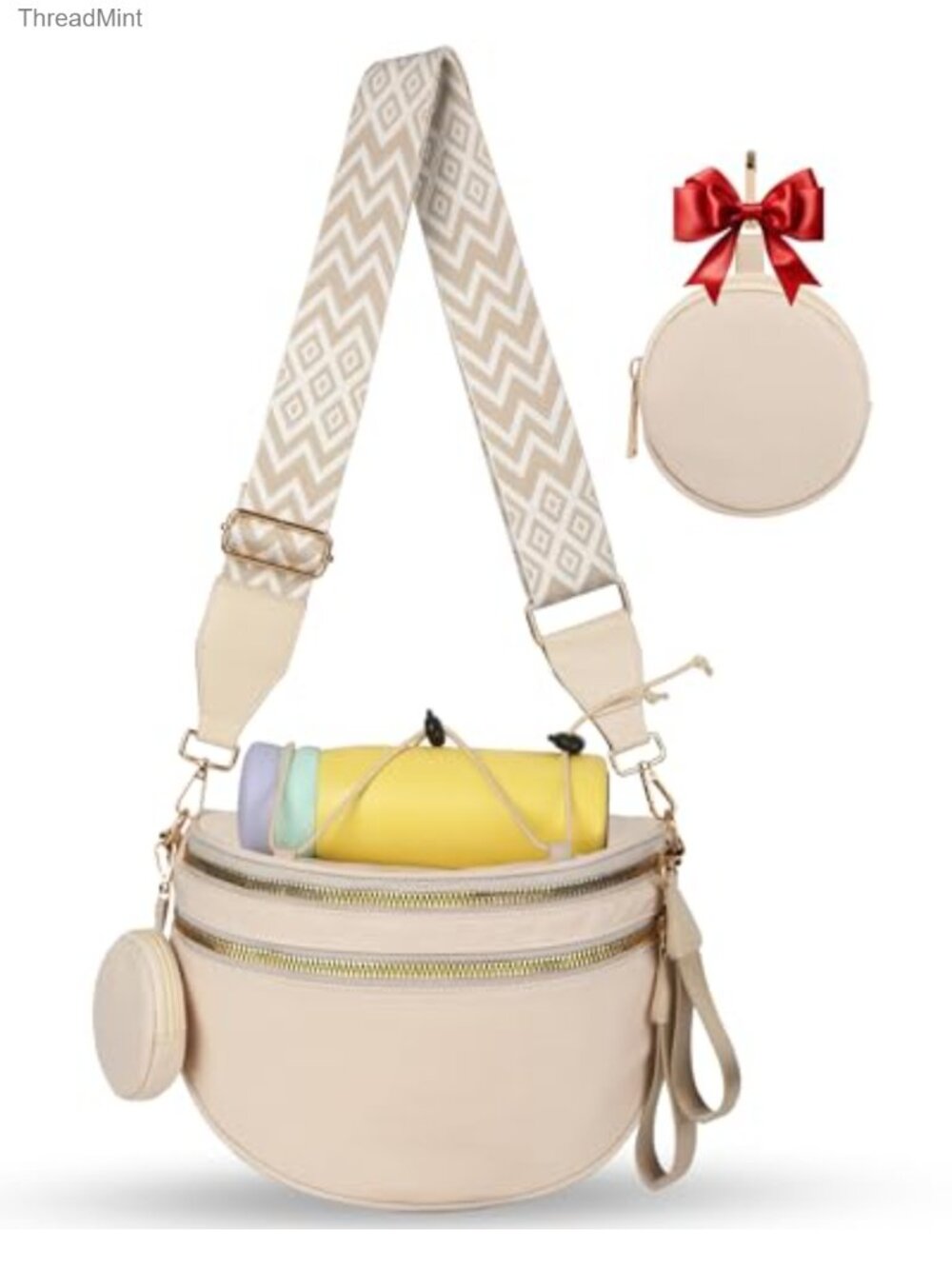 Women's Crossbody Bum Bag with Adjustable Strap, Multi-Pocket